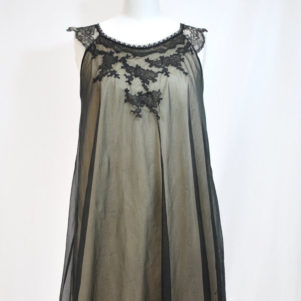 1960's black & tan negligee, Chantilly lace, sexy!